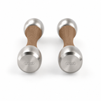 LIONIX ASTERON luxury Punchbell Pair in brushed silver finish with walnut wood handles