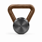 LIONIX ASTERON luxury kettlebell in matte black finish with walnut handle