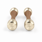 LIONIX ASTERON luxury Punchbell Pair in titanium gold finish with walnut wood handles