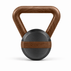 LIONIX AXIS luxury kettlebell in matte black finish with walnut handle