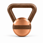 LIONIX AXIS luxury kettlebell in rose gold finish with walnut handle