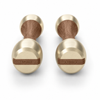 LIONIX AXIS luxury Punchbell Pair in titanium gold finish with walnut wood handles
