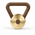 LIONIX CAELON luxury kettlebell in champagne gold finish with walnut handle