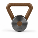 LIONIX CAELON luxury kettlebell in matte black finish with walnut handle