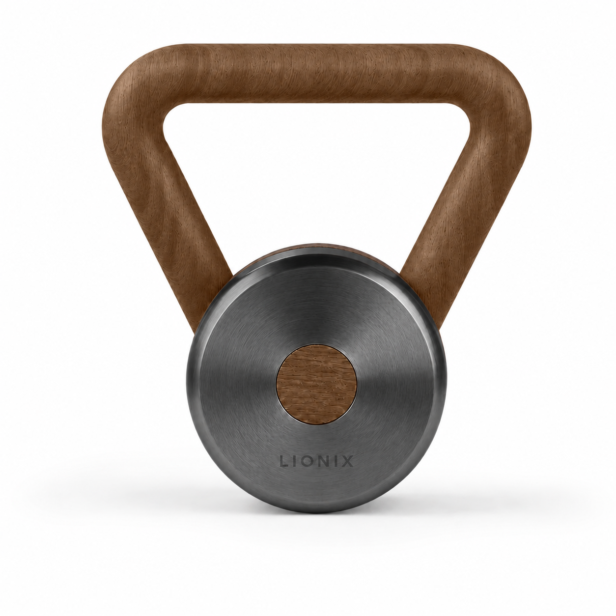 LIONIX CAELON luxury kettlebell in matte black finish with walnut handle