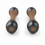 LIONIX CAELON luxury Punchbell Pair in matte black finish with walnut wood handles