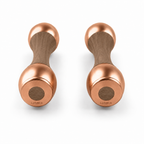 LIONIX CAELON luxury Punchbell Pair in rose gold finish with walnut wood handles