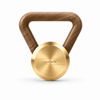 LIONIX LYRON luxury kettlebell in champagne gold finish with walnut handle