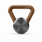 LIONIX LYRON luxury kettlebell in matte black finish with walnut handle