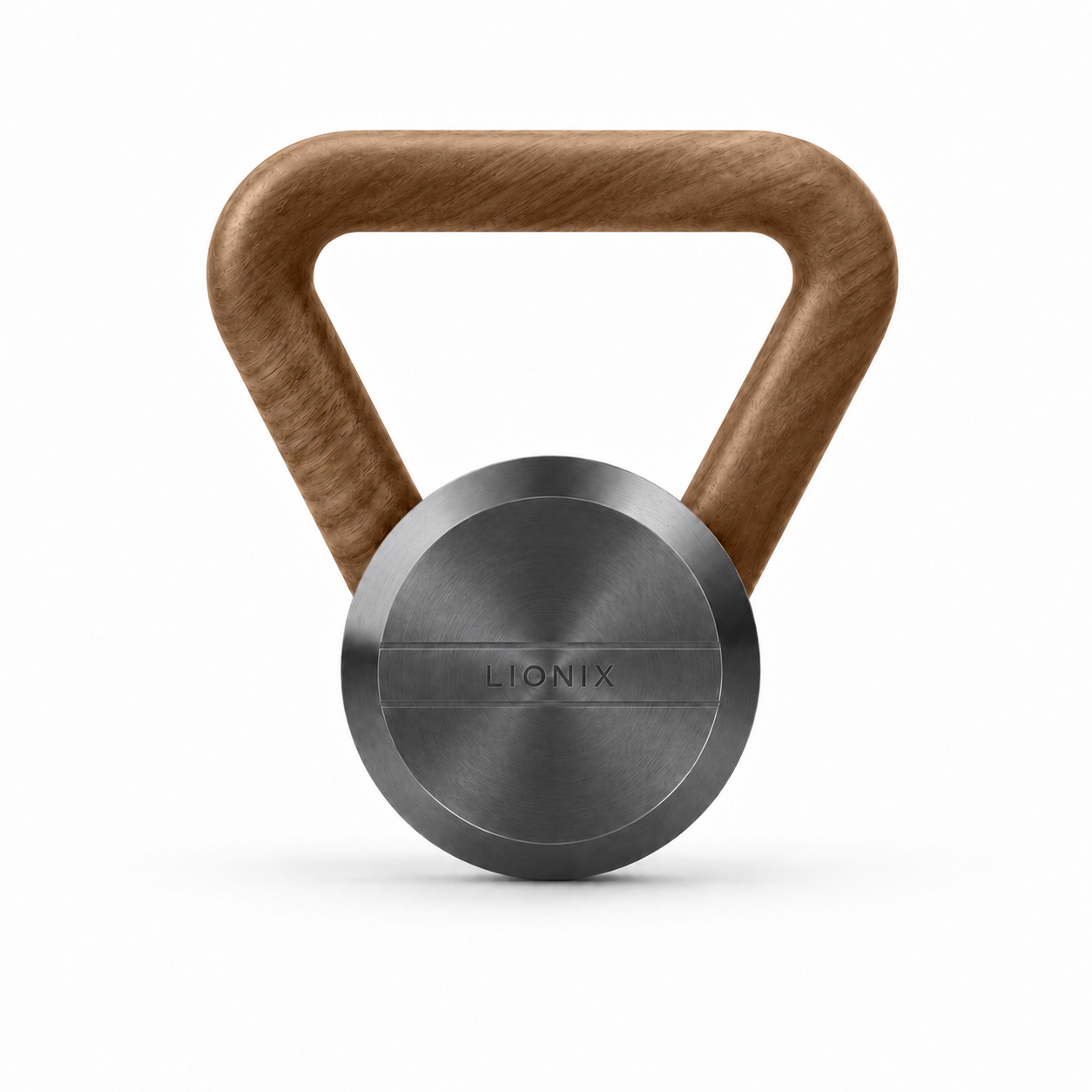 LIONIX LYRON luxury kettlebell in matte black finish with walnut handle