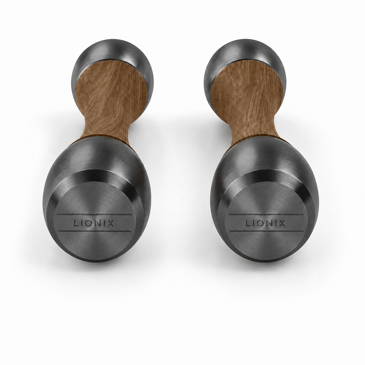LIONIX LYRON luxury Punchbell Pair in matte black finish with walnut wood handles