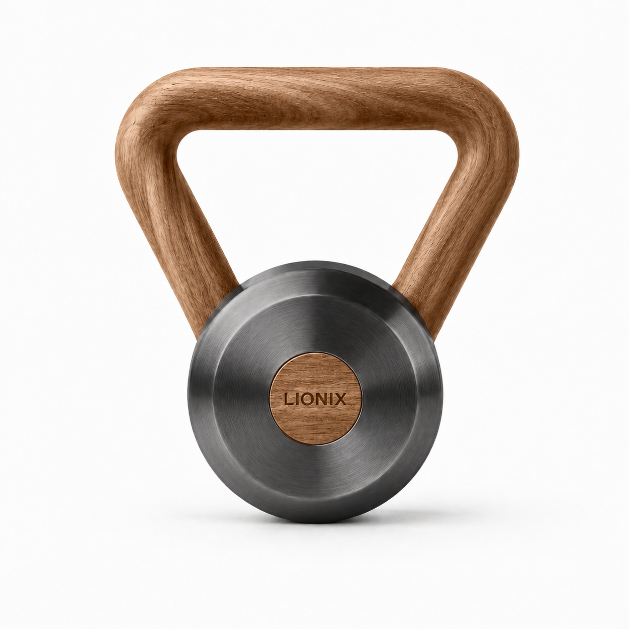 LIONIX ORON luxury kettlebell in matte black finish with walnut handle