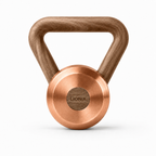 LIONIX ORON luxury kettlebell in rose gold finish with walnut handle