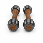 LIONIX ORON luxury Punchbell Pair in matte black finish with walnut wood handles