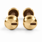 LIONIX ORVIAN luxury dumbbell pair in champagne gold finish with walnut wood handles