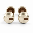 LIONIX ORVIAN luxury dumbbell pair in titanium gold finish with walnut wood handles