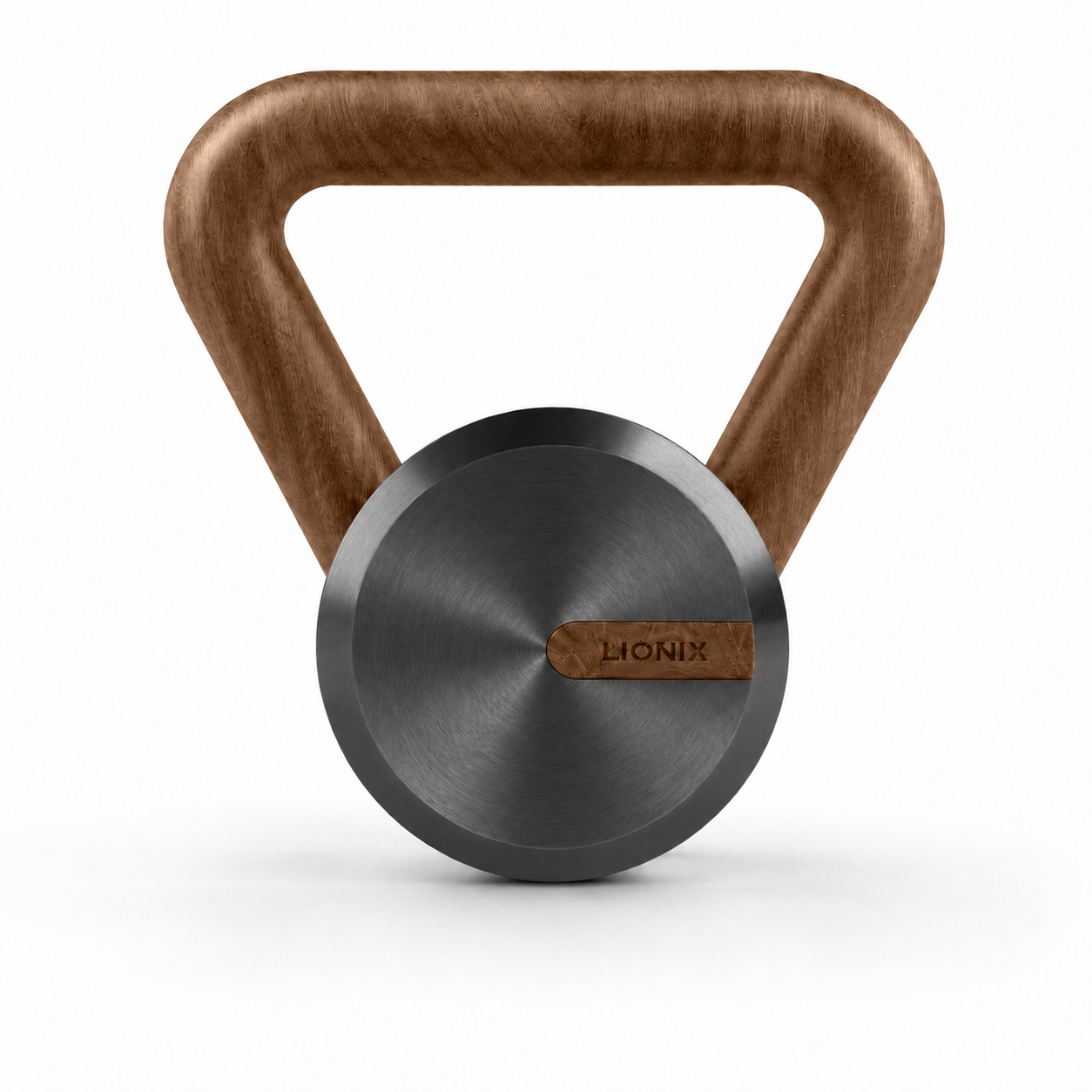 LIONIX ORVIAN luxury kettlebell in matte black finish with walnut handle