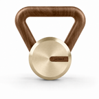 LIONIX ORVIAN luxury kettlebell in titanium gold finish with walnut handle