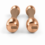 LIONIX ORVIAN luxury Punchbell Pair in rose gold finish with walnut wood handles