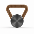 LIONIX STRATOS luxury kettlebell in matte black finish with walnut handle