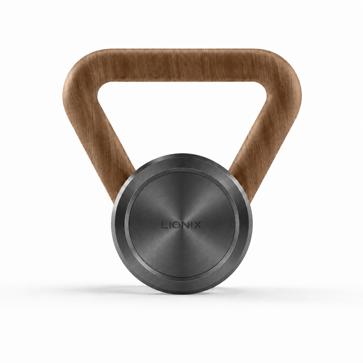 LIONIX STRATOS luxury kettlebell in matte black finish with walnut handle