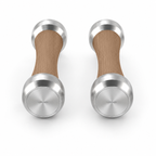 LIONIX STRATOS luxury Punchbell Pair in brushed silver finish with walnut wood handles