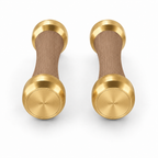 LIONIX STRATOS luxury Punchbell Pair in champagne gold finish with walnut wood handles