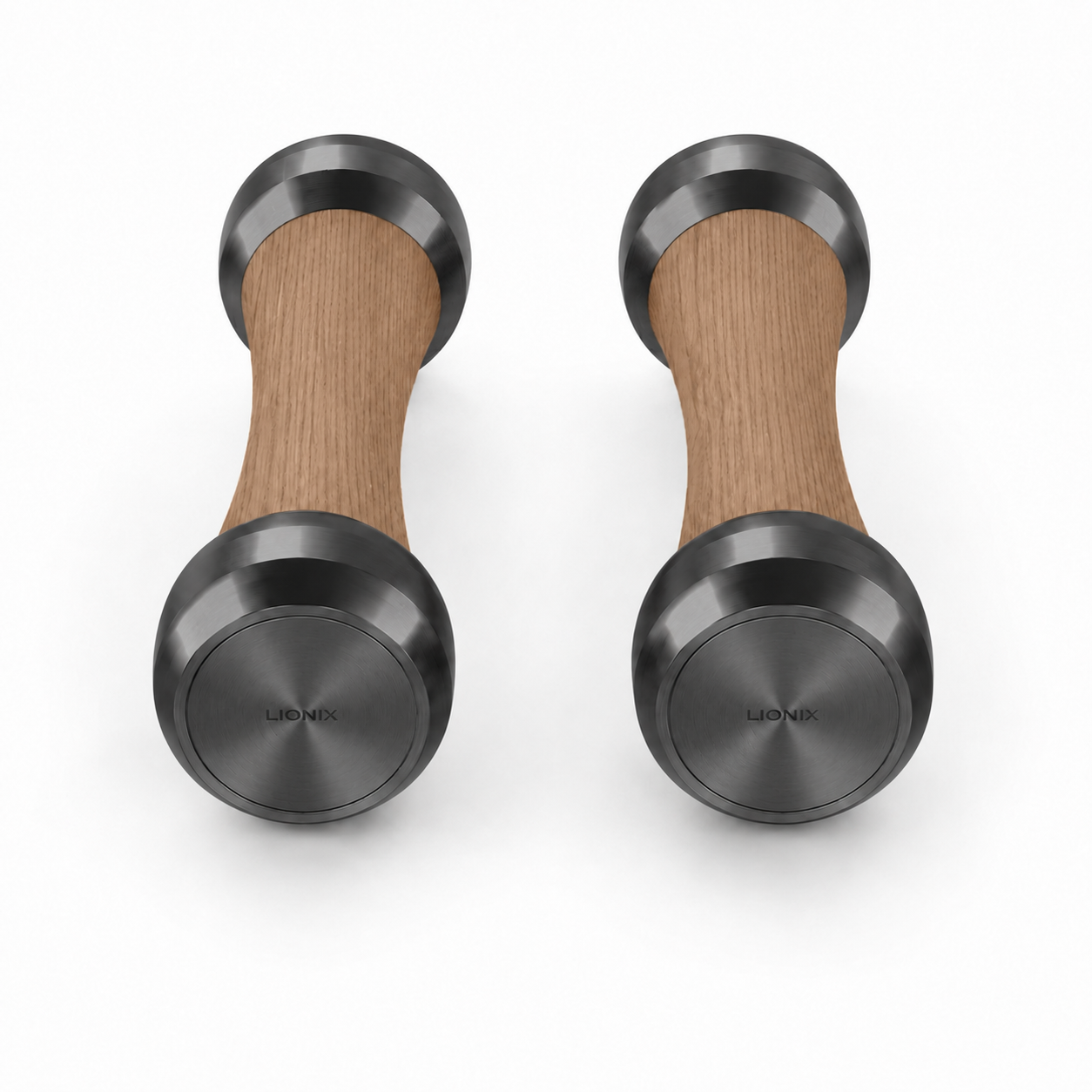 LIONIX STRATOS luxury Punchbell Pair in matte black finish with walnut wood handles