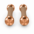 LIONIX STRATOS luxury Punchbell Pair in rose gold finish with walnut wood handles