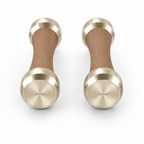 LIONIX STRATOS luxury Punchbell Pair in titanium gold finish with walnut wood handles