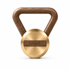 LIONIX THYRON luxury kettlebell in champagne gold finish with walnut handle