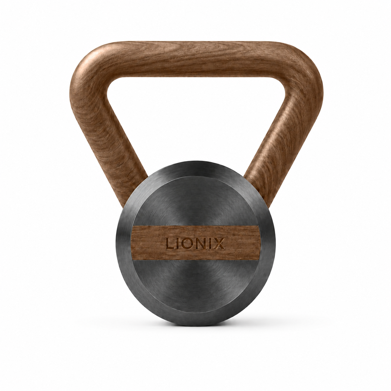 LIONIX THYRON luxury kettlebell in matte black finish with walnut handle