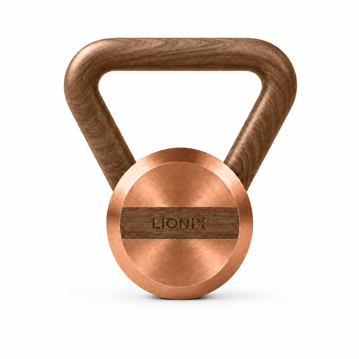 LIONIX THYRON luxury kettlebell in rose gold finish with walnut handle