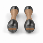 LIONIX THYRON luxury Punchbell Pair in matte black finish with walnut wood handles