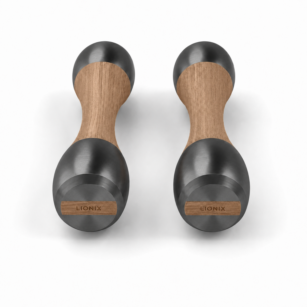 LIONIX THYRON luxury Punchbell Pair in matte black finish with walnut wood handles