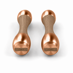 LIONIX THYRON luxury Punchbell Pair in rose gold finish with walnut wood handles
