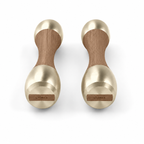LIONIX THYRON luxury Punchbell Pair in titanium gold finish with walnut wood handles