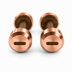 LIONIX VEYRON luxury dumbbell pair in rose gold finish with walnut wood handles
