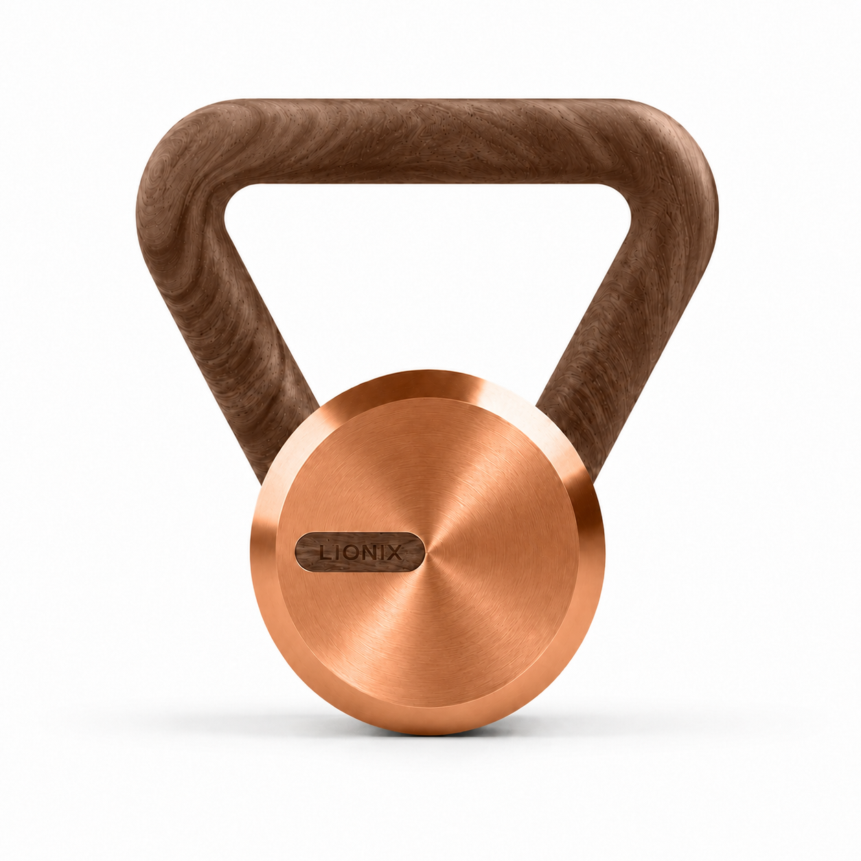 LIONIX VEYRON luxury kettlebell in rose gold finish with walnut handle