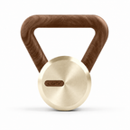 LIONIX VEYRON luxury kettlebell in titanium gold finish with walnut handle