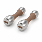 LIONIX VEYRON luxury Punchbell Pair in brushed silver finish with walnut wood handles
