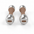 LIONIX VEYRON luxury Punchbell Pair in brushed silver finish with walnut wood handles