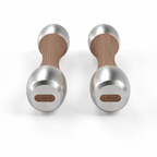 LIONIX VEYRON luxury Punchbell Pair in brushed silver finish with walnut wood handles