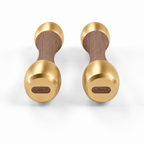LIONIX VEYRON luxury Punchbell Pair in champagne gold finish with walnut wood handles