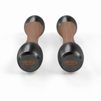 LIONIX VEYRON luxury Punchbell Pair in matte black finish with walnut wood handles