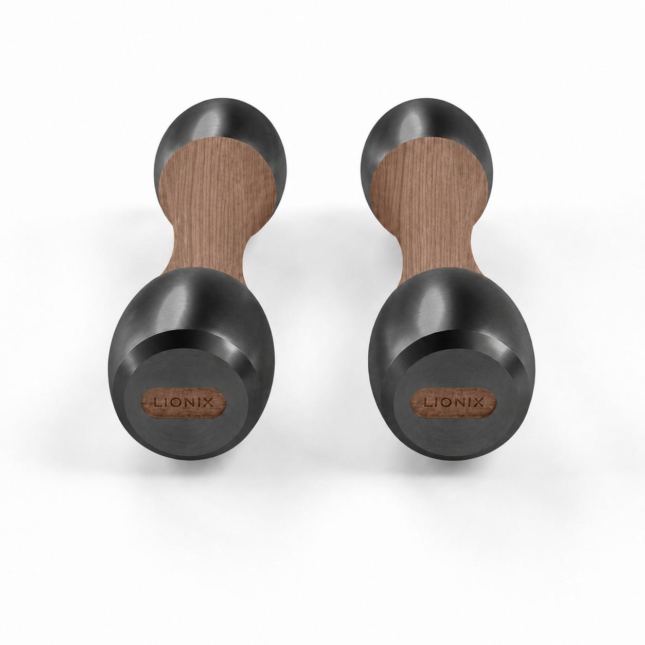 LIONIX VEYRON luxury Punchbell Pair in matte black finish with walnut wood handles