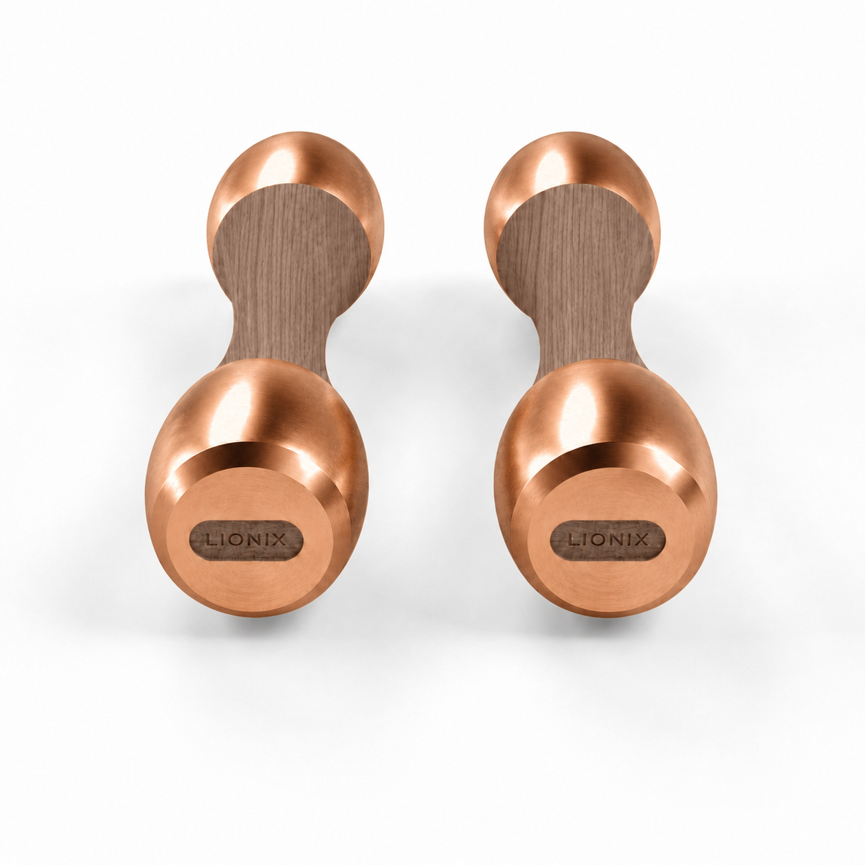 LIONIX VEYRON luxury Punchbell Pair in rose gold finish with walnut wood handles