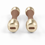 LIONIX VEYRON luxury Punchbell Pair in titanium gold finish with walnut wood handles