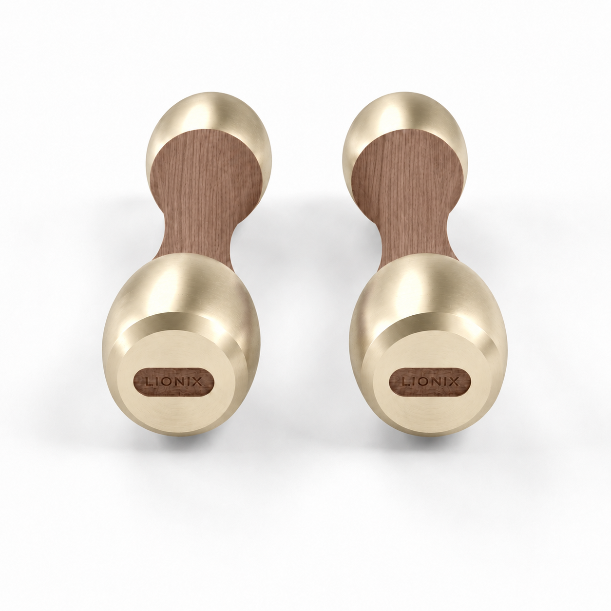 LIONIX VEYRON luxury Punchbell Pair in titanium gold finish with walnut wood handles
