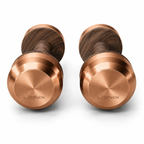 LIONIX EIDON luxury dumbbell pair in rose gold finish with walnut wood handles